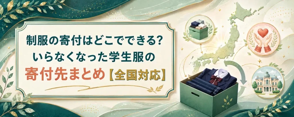 制服の寄付はどこでできる?いらなくなった学生服の寄付先まとめ【全国対応】 アイキャッチ画像