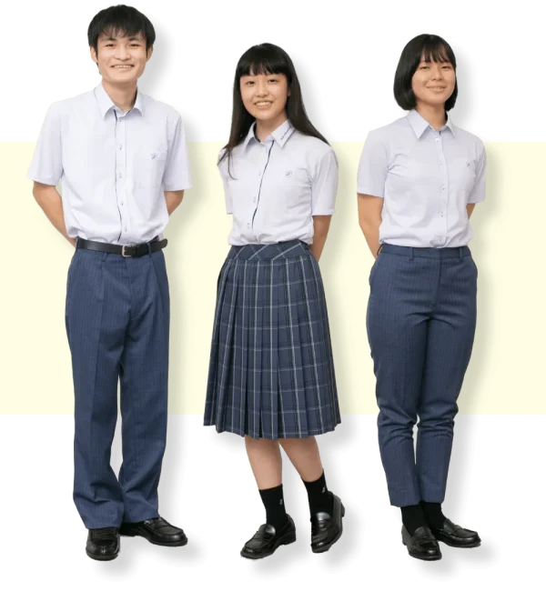 大阪国際高等学校の制服：半袖スタイル
