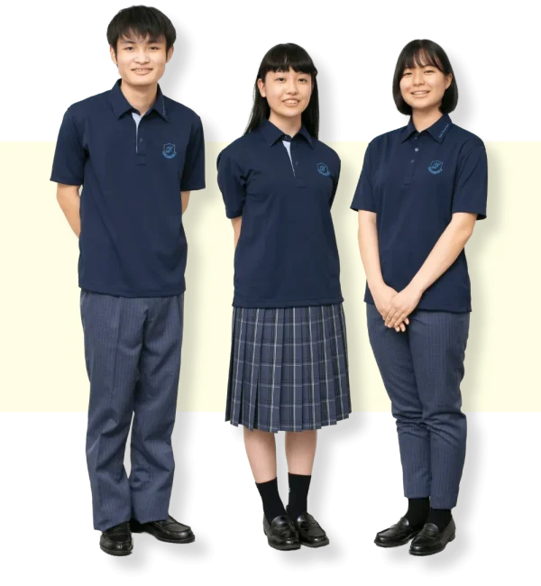 大阪国際中学校高等学校制服：ポロシャツスタイル