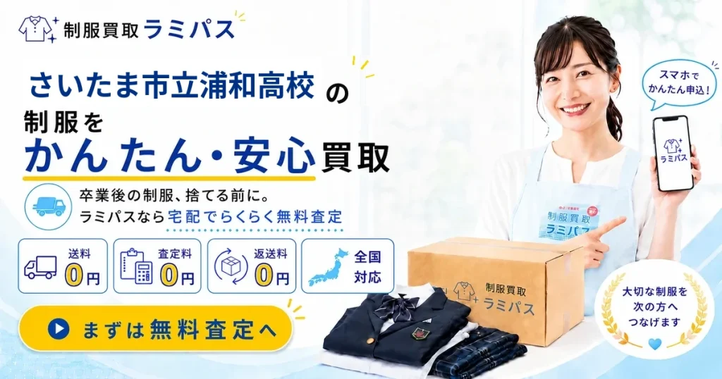 市立浦和高等学校の制服買取相場はいくら？送料無料で高く売るコツを専門店が解説 アイキャッチ画像