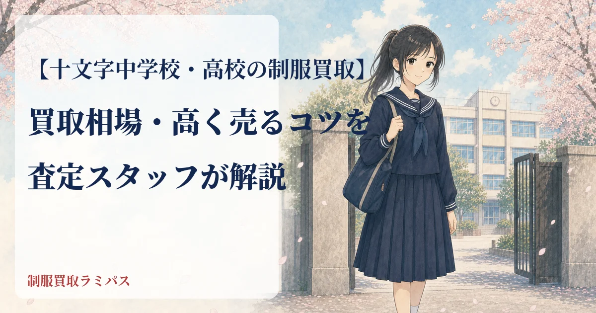 【十文字中学校・高校の制服買取】買取相場・高く売る3つのコツを査定スタッフが解説 アイキャッチ画像