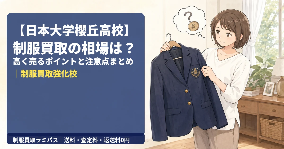 【日本大学櫻丘高校】制服買取の相場は？高く売るポイントと注意点まとめ｜制服買取強化校 アイキャッチ画像