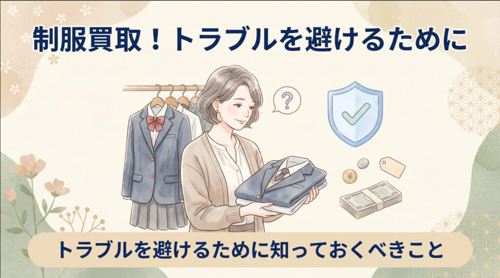 制服買取は怪しい業者に注意。トラブルを避けるために知っておくべきこと｜ラミパス アイキャッチ画像