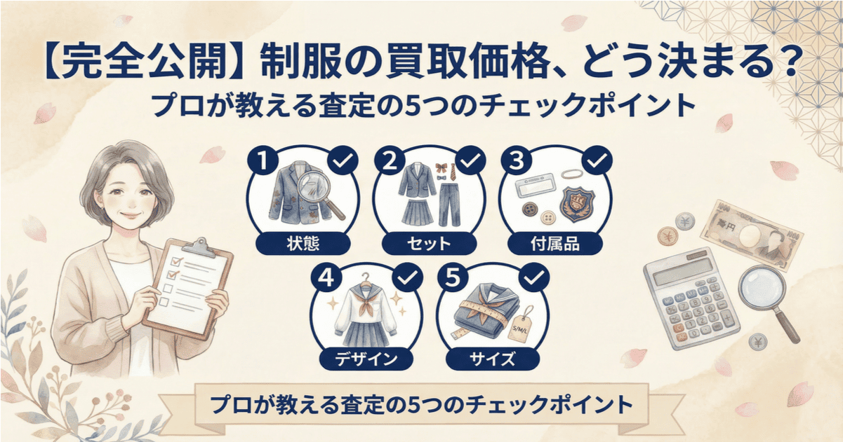【完全公開】制服の買取価格、どう決まる？プロが教える査定の5つのチェックポイント アイキャッチ画像