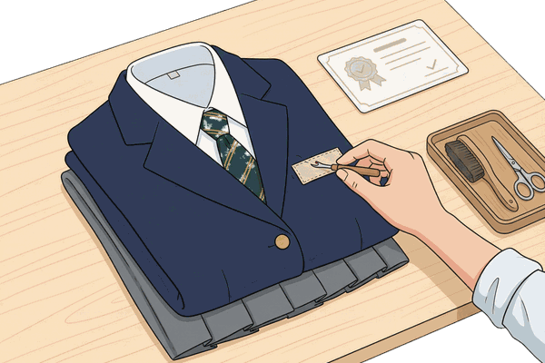 制服買取の査定前に確認すべきポイントや個人情報の取り扱いと安全性を解説する図