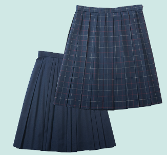 吉祥女子高校の制服スカート（紺無地・チェック）