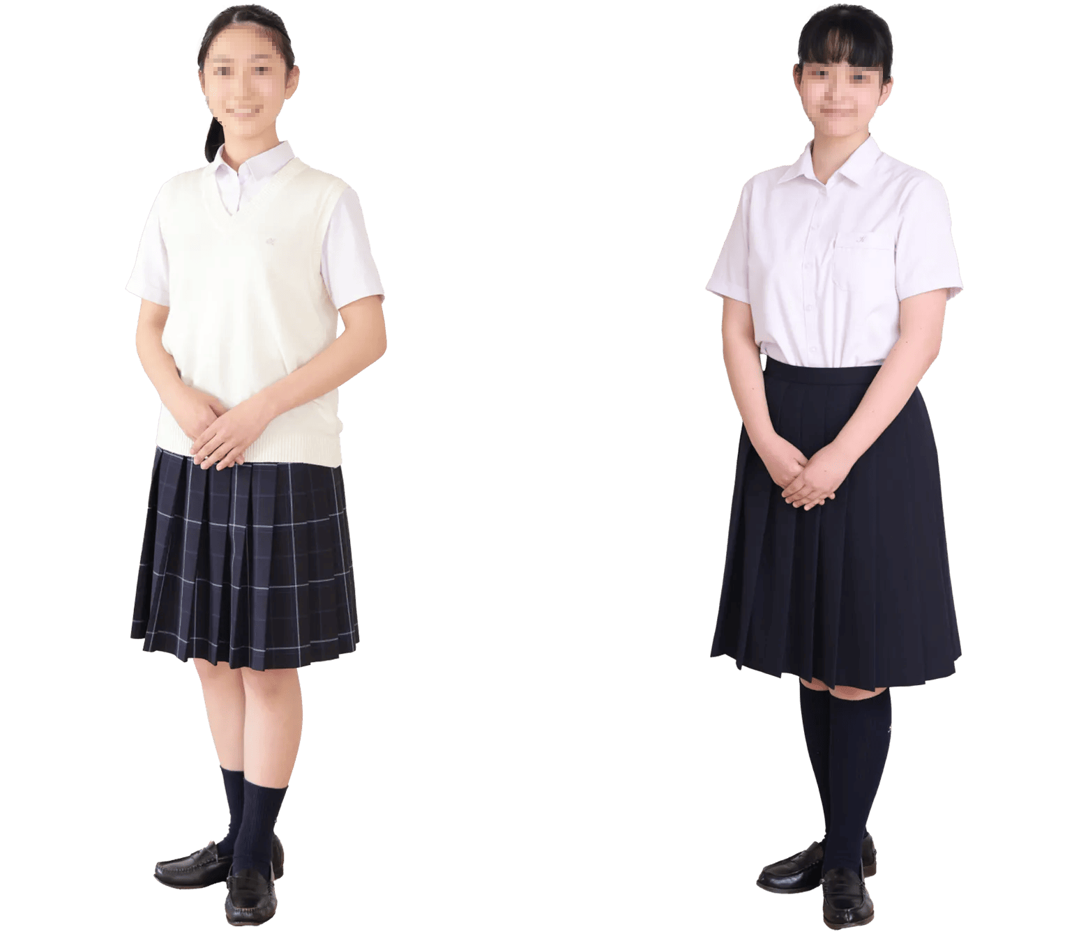 共立女子高等学校の夏服制服｜チェックスカート・無地スカートの2スタイル