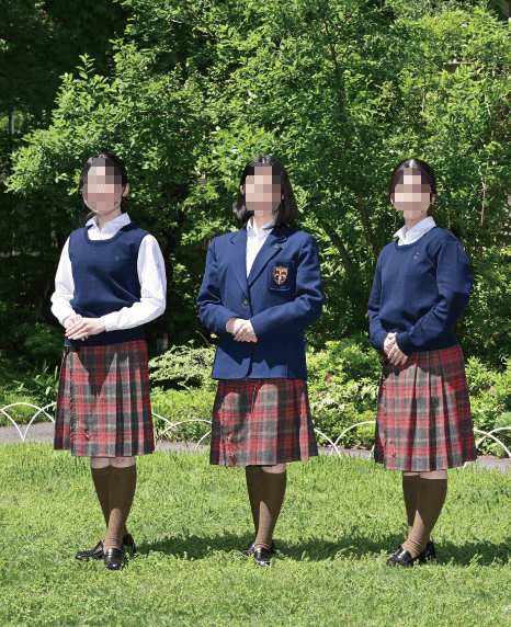頌栄女子学院の冬服3スタイル｜ベスト・ブレザー・セーターの着こなし比較