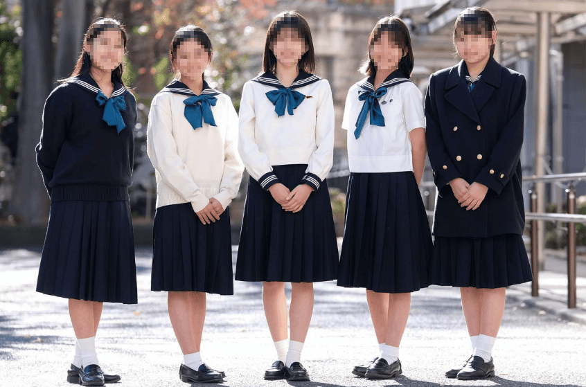 東京女学館中学校・高等学校の制服一式(冬服・セーター・夏服・中間服・ピーコート)