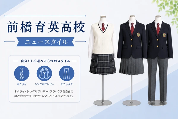 前橋育英高校のニュースタイル制服｜ネクタイ・シングルブレザー・スラックスを自由に組み合わせた女子スタイル
