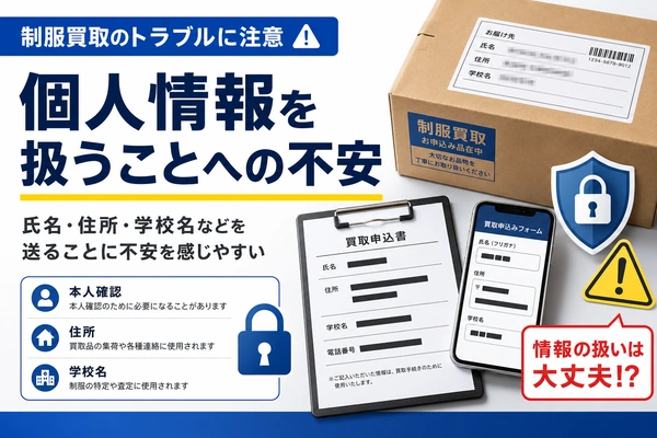 制服買取で個人情報を扱うことへの不安|氏名・住所・学校名を業者に送る心理的ハードル