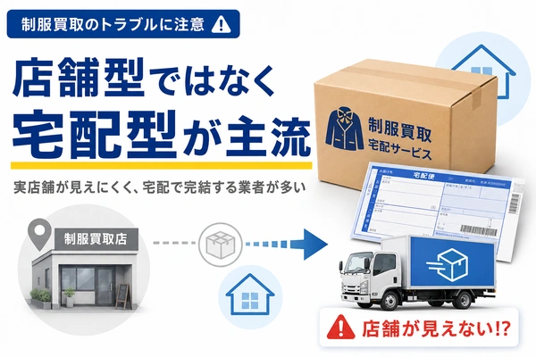制服買取業界は店舗型ではなく宅配型が主流|実店舗を持たない業者が多い業界構造