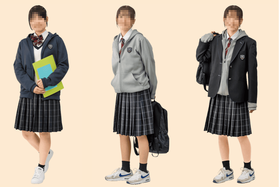 精華女子高校の制服コーディネート｜パーカー・ジャージ・ブレザーの3スタイル