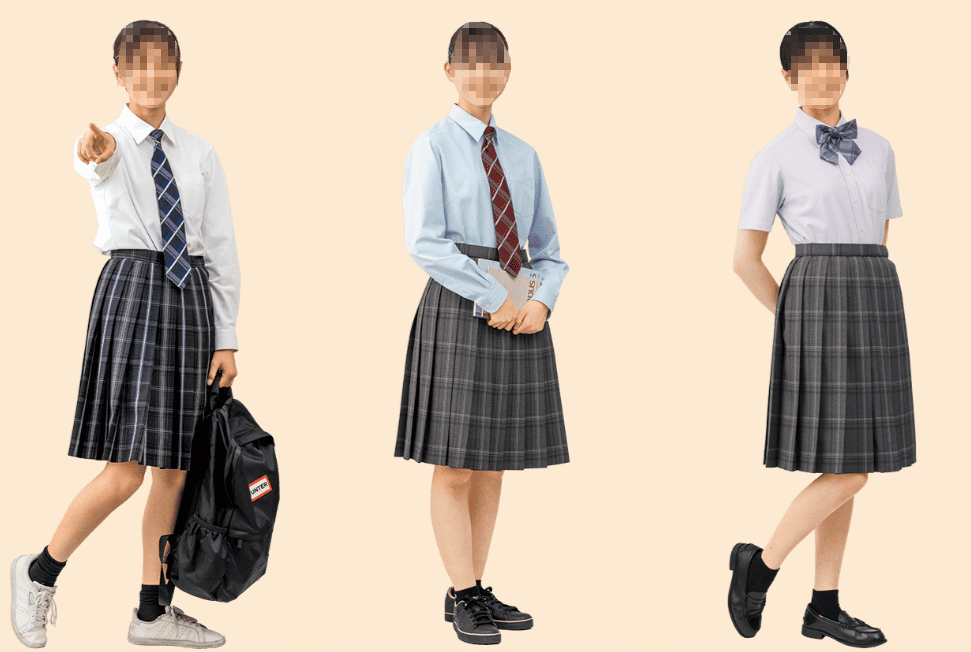精華女子高校の制服シャツカラーバリエーション｜白・水色・薄紫ブラウスの3スタイル
