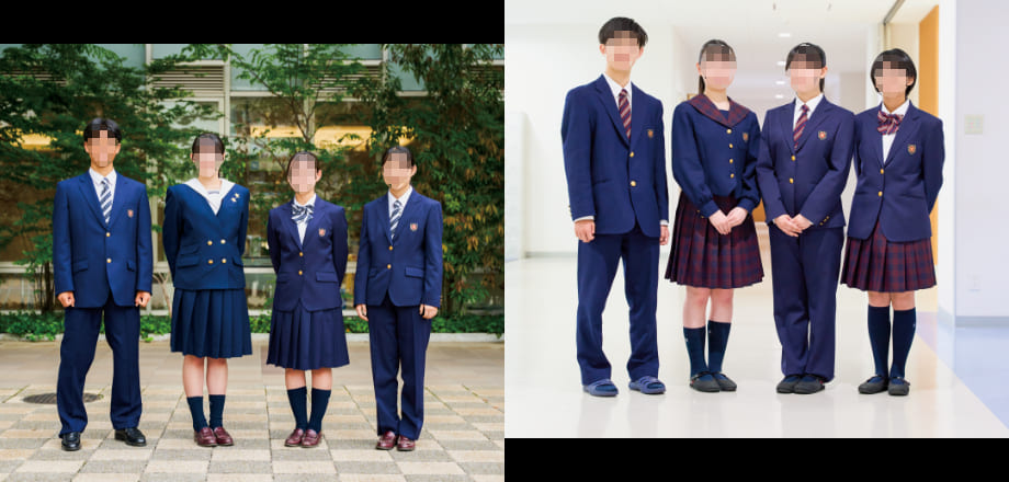 就実高校の制服（HANAE MORIデザイン）男女の冬服スタイル