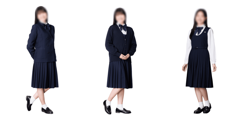 椙山女学園高等学校の冬服・カーディガン・合服のコーディネートスタイル