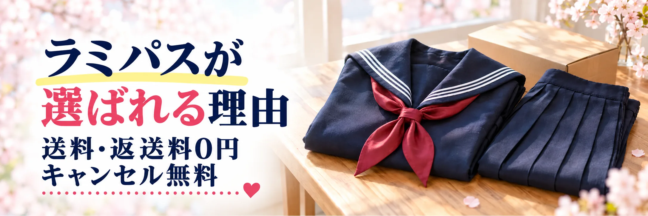 制服買取ラミパスが選ばれる理由|送料・返送料0円、キャンセル無料