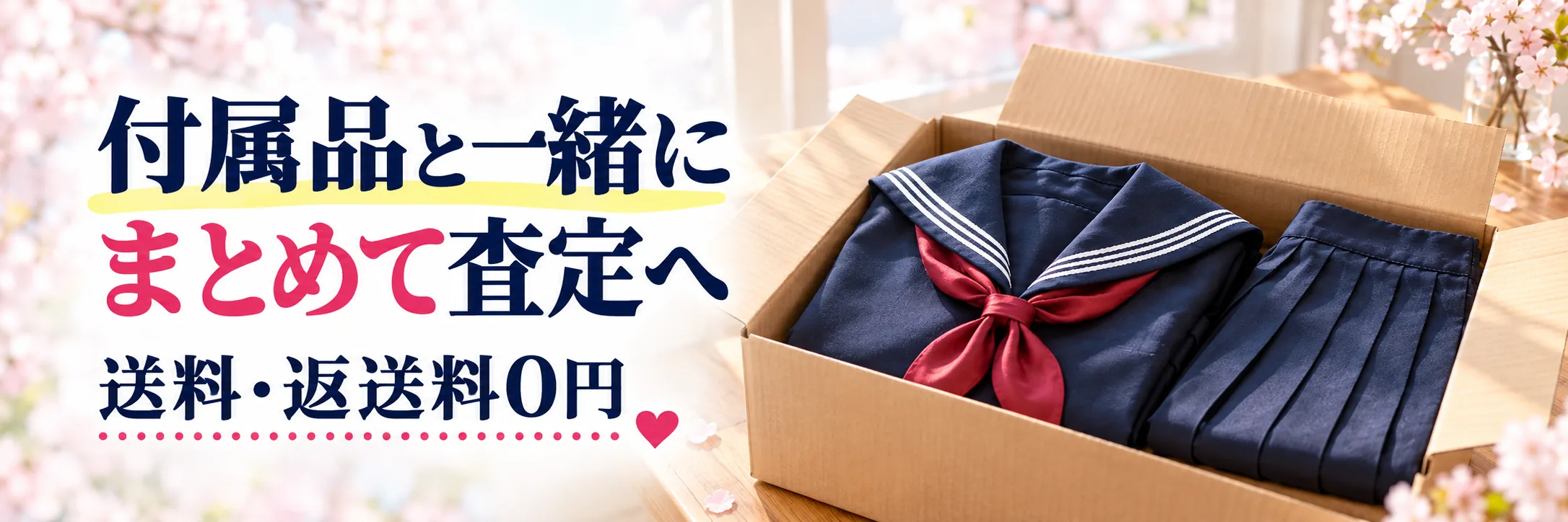 まとめ:セーラー服は付属品と一緒にまとめて査定へ|送料・返送料0円
