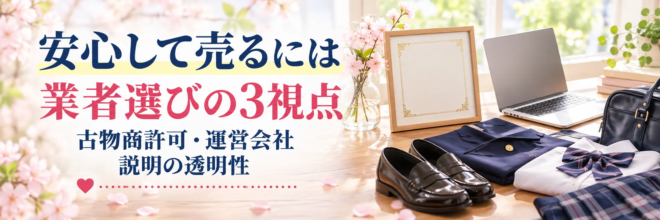 安心して制服を売るための買取業者選び3つの視点｜古物商許可・運営会社・説明の透明性