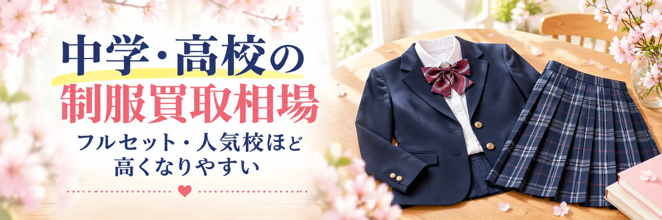 中学・高校の制服の買取相場｜フルセット・人気校ほど高くなりやすい